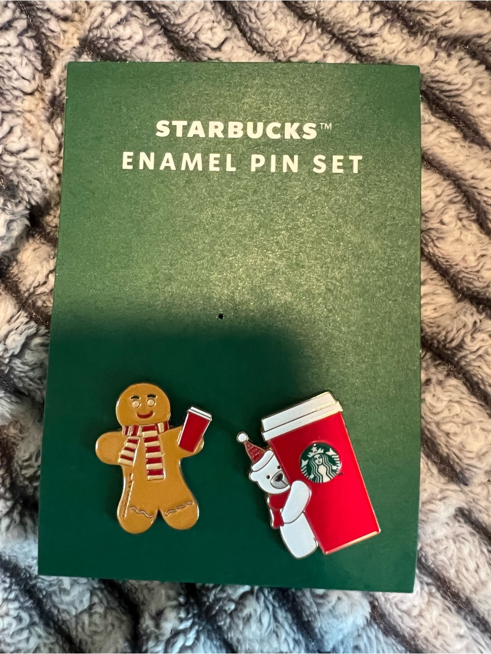 Starbucks Holiday Pin Duo - Red, Green, Brown Accents